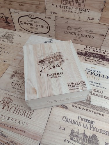 Wooden wine box crate with - wine,