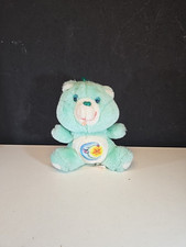  Vintage Care Bear Moon Bedtime Bear Plush Mint Green Toy RARE 1980s Soft Toy 