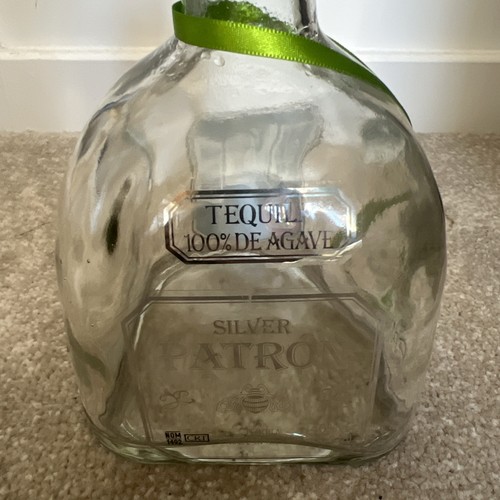 Empty patron bottle silver - patron,