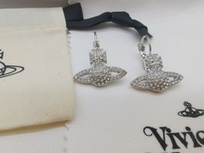 Vivienne Westwood women Crystal Orb Stud Earrings mini ear clips 0223