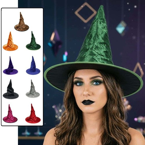Halloween witch hat velvet - halloween,