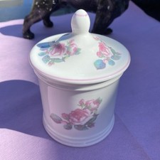 Norfolk Lavender Rose Decorated Fine China Pot With Lid ( Approximately 5” High