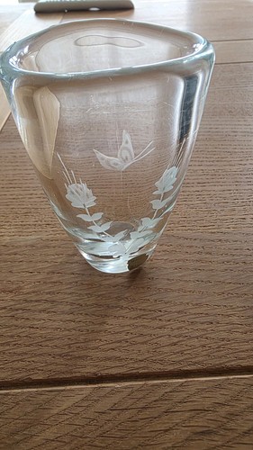 Vintage swedish glass vase - vintage,