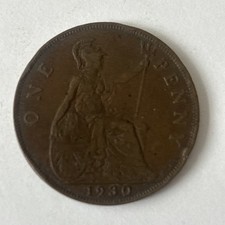 1930 One Penny Coin.