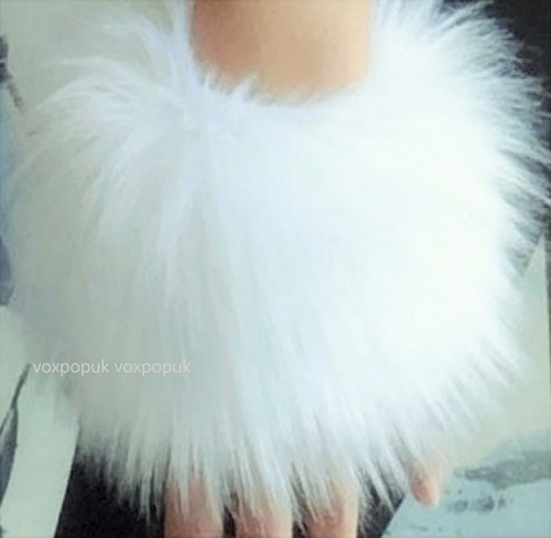 Faux fur fluffy wrist cuffs - fur,