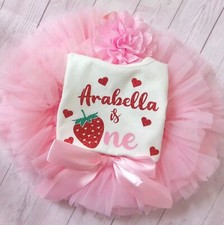 First 1st Birthday Sweet One Strawberry Party Dress Cake Smash Tutu Knickers   