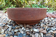 Shallow decorative genuine terracotta plant pot bowl with drainage hole