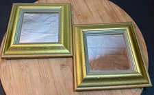 Set of 2 Gold Wall Mirrors 6x6