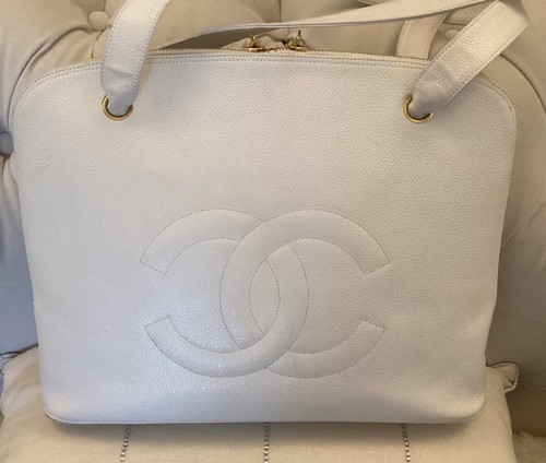 Chanel white caviar leather - chanel,