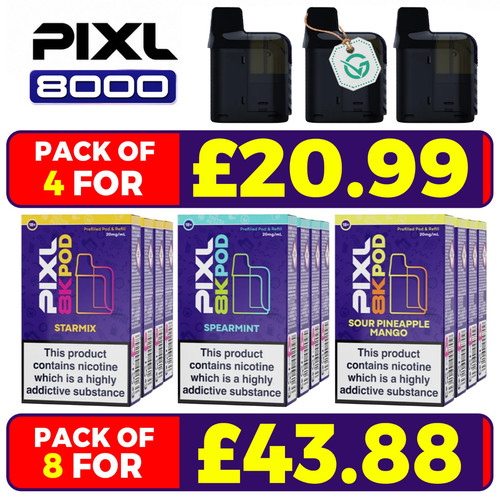 Pixl 8000 pods 20mg - 8000, |