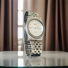 Vintage Seiko Quartz Day/Date V743-8011 Stainless Steel Men’s Watch-Not Working