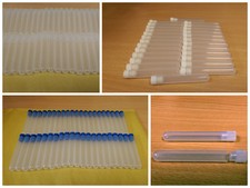 Plastic test tubes powder