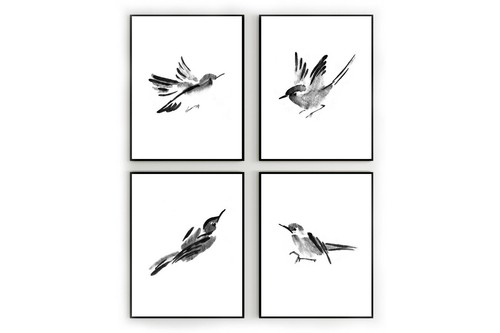 Small bird prints japanese - small, prints,