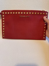 Michael Kors Red Leather Clutch Bag Excellent Condition Never Used  Without Tag