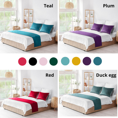 Velvet bed throw - velvet, reversible
