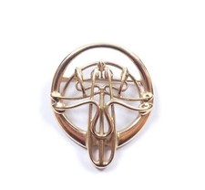 Ola Gorie Brooch 9ct Yellow Gold Scottish Edinburgh Hallmarked