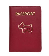 Radley ‘Heritage Radley Outline’ Cranberry Leather Passport  Holder BNWT.
