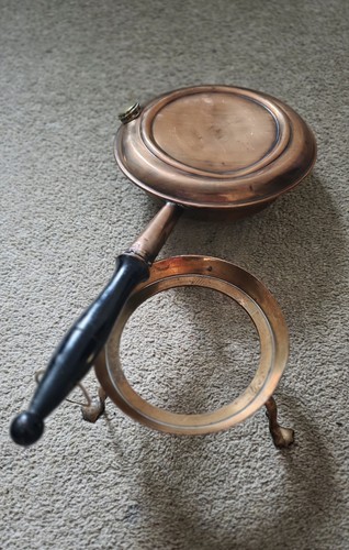 Vintage copper bed warming pan - vintage,