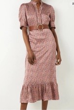 WYSE LONDON Fabienne FLORAL SILK  MIDI DRESS SIZE 5 14-16