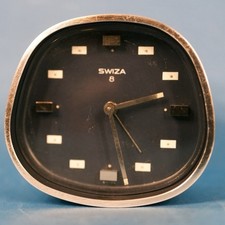 Swiza 8 desk clock alarm 1970's Well Made, Small, Loud Tick, Working