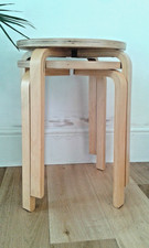 Vintage 90s IKEA Birch Bent Plywood FROSTA Stackable Stool/Table/Plant Stand