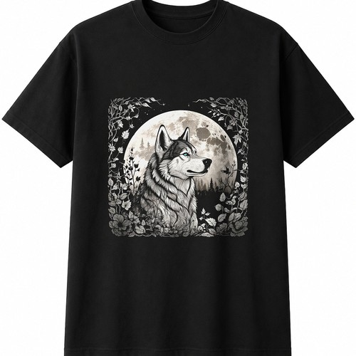 Siberian husky botanical mens - husky,