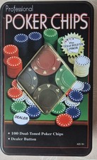 100 Poker Chips Set in Metal