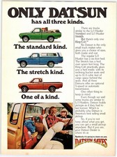 1977 DATSUN PICK UP TRUCK Vintage 8"X10.75" Magazine Ad 1970's M318