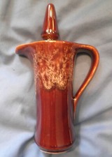 Kernewek Goonhavern Pottery Oil / Vinegar Jar  & Lid, In Brown Honeycomb Glaze.