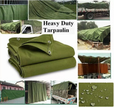 Heavy Duty Waterproof Canvas Tarpaulin Cotton Tarp Car Boat Cover Ground Sheets