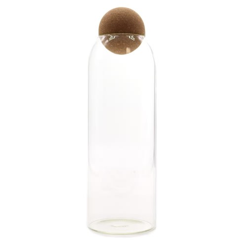 Cottage cork ball glass jar - glass,