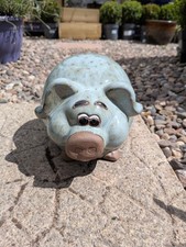 Green Pig Garden Ornament | 15 Cm H X 25 Cm L |  Frost Resistant Ornament