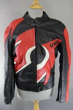 UVEX MOTORSTYLE LEATHER BIKER JACKET WITH BACK, SHOULDER & ELBOW PROTECTORS 38IN