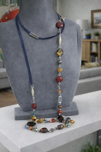 Multicoloured bead necklace