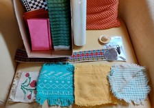 Box Of Dolls House Collectable Interior Decor Including Rugs Lino Wallpaper Etc