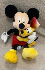 Disney Store Exclusive Plush MICKEY MOUSE Holding Pluto 14” 