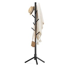 Wooden Coat Rack Stand with 8