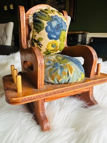 Vintage wooden upholstered pin - vintage,