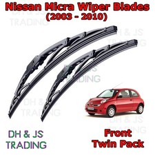 Front Wiper Blades Windscreen 21"18" Hook Type Wipers For Nissan Micra Mk3 03-10