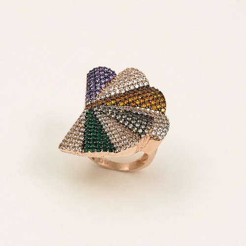 Multicolor statement ring - multicolor,