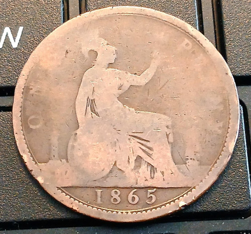 1865 victoria one penny - 1865,