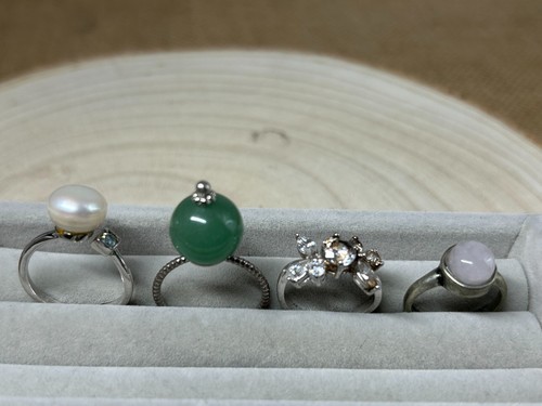 Silver tone rings - x,