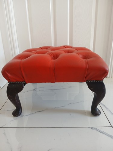 Chesterfield footstool red - chesterfield,