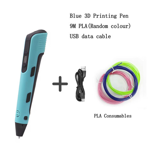 Blue print pen with - blue, 3d