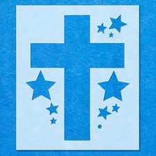 Cross With Stars Stencil