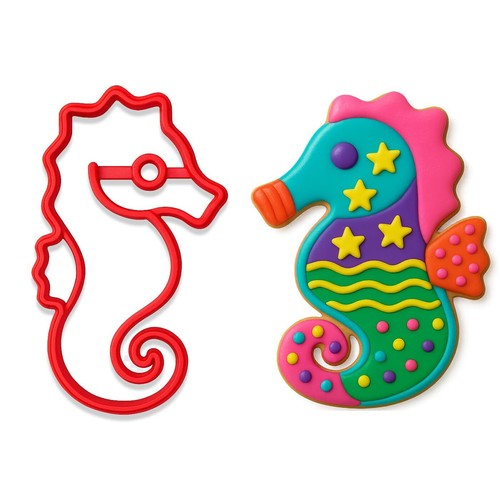 Seahorse cookie cutter stamp - seahorse,