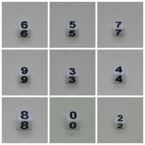 100 6mm white black - white, single
