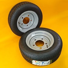 2x Wheel & Tyre 185/60R12C 12″ for Trailers 6.5″ PCD 5 Stud Silver Diameter 12″