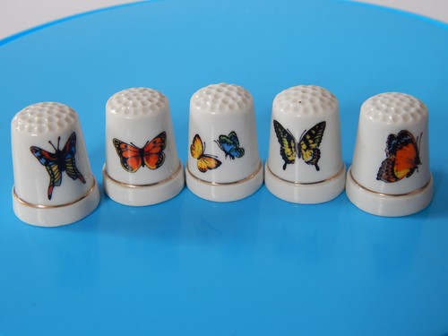 Vintage porcelain thimbles set - thimbles,