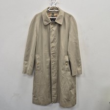 Burberry's Vintage Beige Cotton Nova Check Lining Mid Lenght Mac Coat Size 48 R